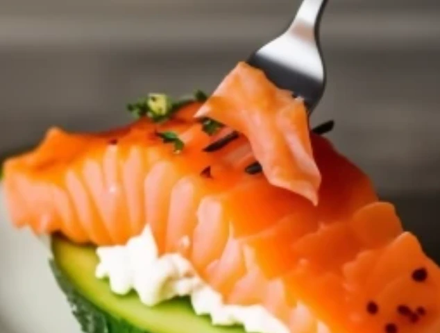 Chatelaine Smoked Salmon Roll on Cucumber